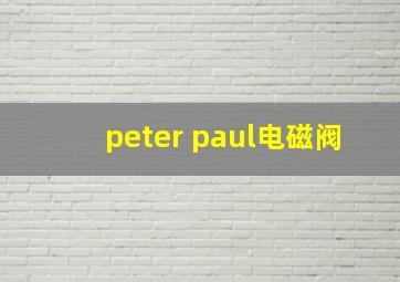 peter paul电磁阀